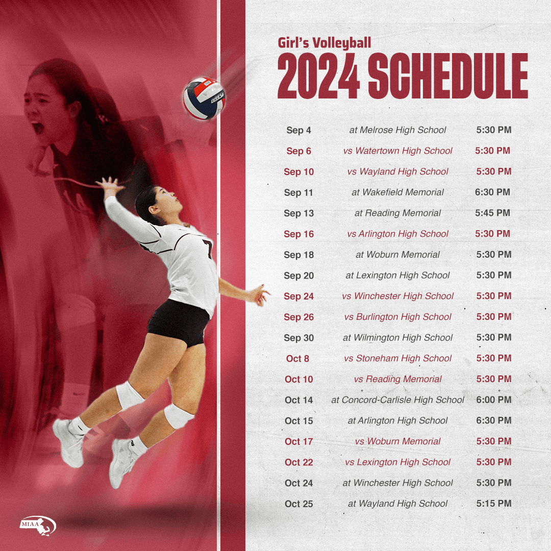 Girls Volleyball 2024 Schedule - Graphic Design